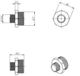 Ниппель редукционный Fado Fitt Chrome ½''х1'' латунь хром N11C