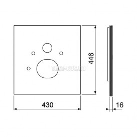 Нижняя стеклянная панель TECE TECElux для установки унитазов-биде Geberit Aquaclean Sela/Mera и TOTO Washlet  9650104