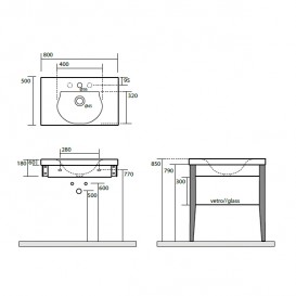 Ніжки дерев'яні для раковини Kerasan Bentley темний ясен 916947