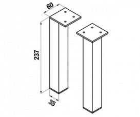 Ножки для шкафчика в ванную Jika Cube 240 мм хром H4944021760001