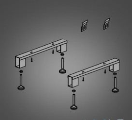 Ножки для угловых ванн Kolpa-san 1001/L металл серый 773375