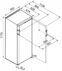 Однокамерный холодильник Liebherr K 2330 Comfort сталь белый K 2330