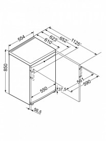 Однокамерний холодильник Liebherr T 1410 Comfort сталь білий T 1410-22 001