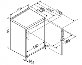 Однокамерний холодильник Liebherr T 1710 Comfort сталь білий T 1710-22 001