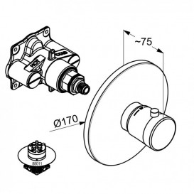 Однорычажный смеситель для душа KLUDI BALANCE с термостатом  белый/хром 527290575