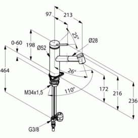 Змішувач для кухні KLUDI TANGENTA змішувач висувною виливши нержавіюча неполірована сталь 44941F875
