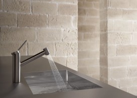 Змішувач для кухні KLUDI TANGENTA змішувач висувною виливши нержавіюча неполірована сталь 44941F875