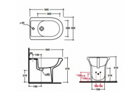 Биде напольное Olympia коллекция Federica 55х37х41 с переливом 05.40