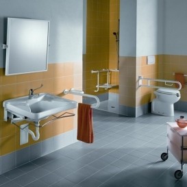 Опорный поручень для безопасности Kerasan Comunita 80 см откидной белый 902701