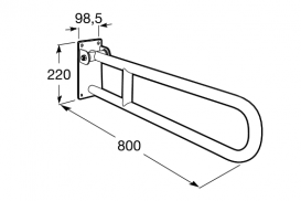 Опорний поручень для ванної Roca Access Comfort рухливий 80 см хром A816933001