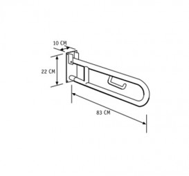 Опорний поручень для ванної з паперотримач Hatria Autonomy 83 см поворотний білий Y0DC