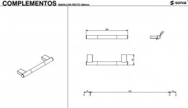 Опорный поручень горизонтальный Sonia Contract-Hospitality хром 153237