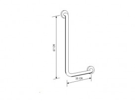 Опорный поручень с прямым углом справа Hatria Autonomy 67х35 см белый Y0CR