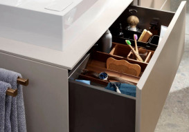 Органайзер для тумби Hansgrohe IntraStoris 13х32 см із хвилеподібним профілем темний горіх 54228630