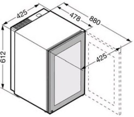 Отдельностоящий сигарный шкаф Liebherr ZKes 453 Humidor стеклопакет с УФ-фильтром/нержавеющая сталь ZKes 453-20 001