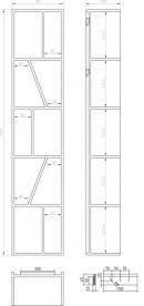Відкритий пенал підвісний Volle Solid surface 145 см білий 18-40-427