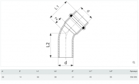 Отвод 45° Viega Prestabo 1126.1 28 нелегированная сталь 558369