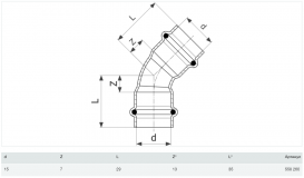 Відвід 45° Viega Prestabo 1126 15 нелегована сталь 558260