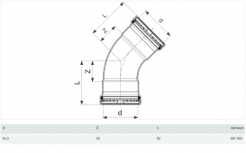 Отвод 45° Viega Prestabo XL 1126XL 64 нелегированная сталь 597603