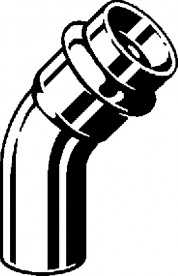 Отвод 45° Viega Sanpress Inox G 0226.1 с SC‑Contur d42 нержавеющая сталь 486242