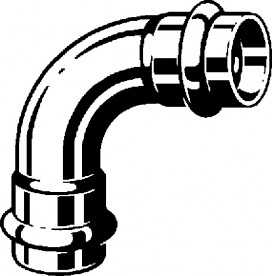 Отвод 90° Viega Prestabo 1116 12 нелегированная сталь 605162