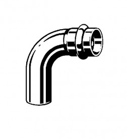 Отвод 90° Viega Sanpress Inox G 0216.1 с SC‑Contur d18 нержавеющая сталь 486068