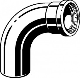 Отвод 90° Viega SeaPress 0316.1XL d88,9 сплав CuNiFe 90/10 556532