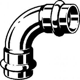 Відведення 90° Viega SeaPress 0316 d22 сплав CuNiFe 90/10 453176