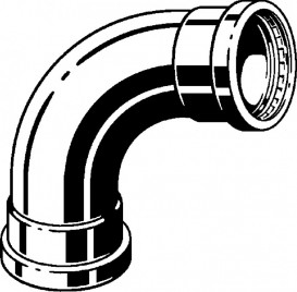 Відведення 90° Viega SeaPress 0316XL d76,1 сплав CuNiFe 90/10 556570