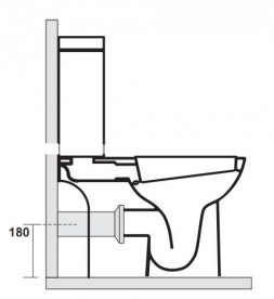 Отвод для унитазов Kerasan для выпуска в стену 753901