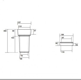 Отвод для унитазов Kerasan Retro для выпуска в стену керамика чёрный глянцевый 754804