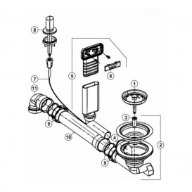 Відвідна арматура подвійна 1 ½ з переливом і сифоном Blanco 137979