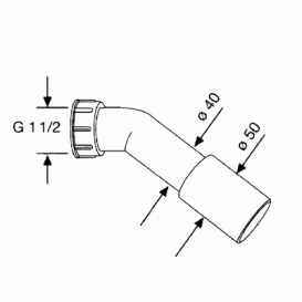 Отводная труба Kludi с углом в 45°  пластик  белый 2144710-00