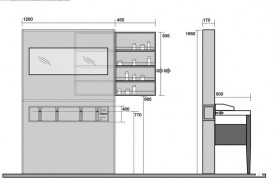 Панель для кріплення раковини Kerasan Bentley з висувною секцією 120 см темний ясен 9171K1