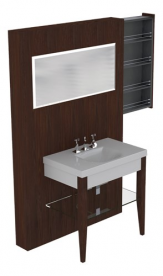 Панель для крепления раковины Kerasan Bentley с выдвижной секцией 140 см тёмный ясень 9172K1