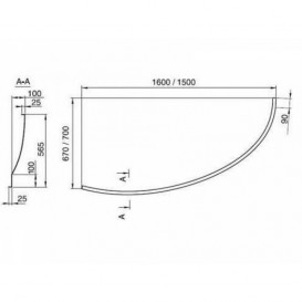 Панель для кутової ванни права Ravak Avocado 160 R фронтальна акрил CZI1000A00
