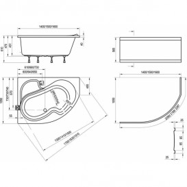 Панель для угловой ванны Ravak A Rosa I 160 L/R фронтальная акрил CZL1000A00