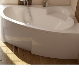 Панель для ванной Ravak Asymmetric 150 правосторонняя с креплением акрил белый CZ45100000