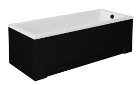 Панель для ванни Besco універсальна 170х70 см передня + бічна санітарний акрил чорний матовий #OAP-170UNIC