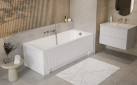 Панель для ванны Besco универсальная рифленная 170х70 см передняя + боковая глянцевый белый #OAP-170UNIR