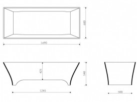 Панель для ванны Marmorin Teodor литой камень белый 723 160 020 xx x