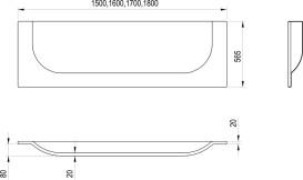 Панель для ванни Ravak ARC 160 см фронтальна акрил білий CZE8100A00