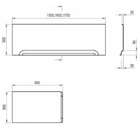 Панель для ванни Ravak Classic, Vanda II U 150 фронтальна універсальна акрил CZ001P0A00