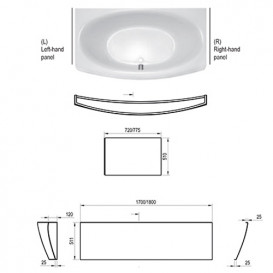 Панель для ванны Ravak Evolution 70 L боковая акрил белый CZ85200A00
