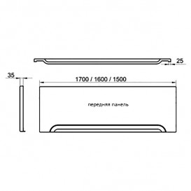 Панель для ванны Ravak U 150 ST фронтальная акрил белый XAU0000006