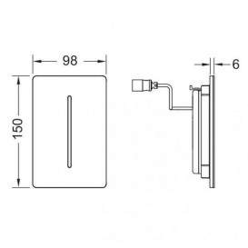 Панель смыва для писсуара TECE TECEfilo-Solid электронная питание от сети 230 В хром глянцевый 9242031