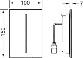 Панель змиву для пісуару TECE TECEfilo сенсорна скло білий 9242064