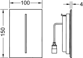 Панель змиву для пісуару TECE TECEfilo сенсорна матова нержавіюча сталь 9242068