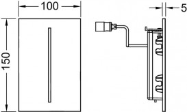 Панель змиву для пісуара TECE TECEfilo Urinal 7,2 В пластик хром глянсовий 9242055