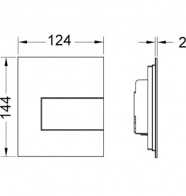Панель змиву для пісуару TECE TECEsquare метал чорний матовий 9242813